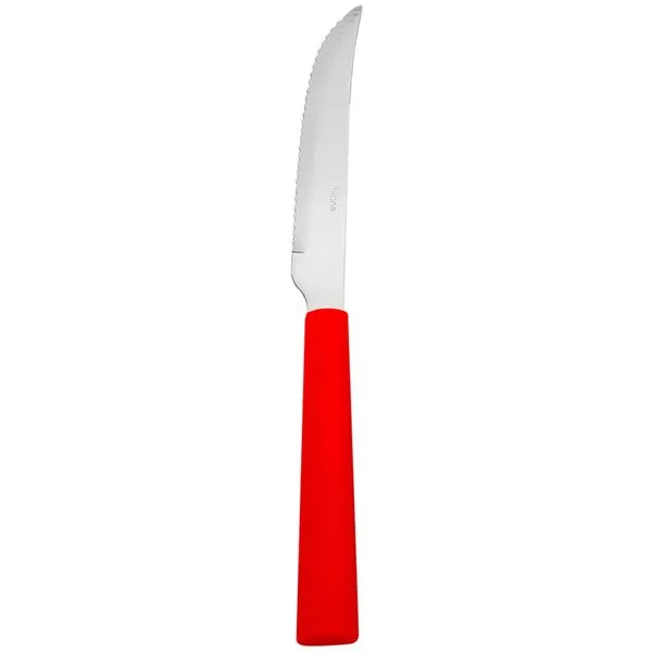 Jogo de 6 Facas de Carne Vermelho Intenso