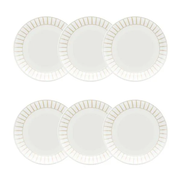 Jogo de 6 Pratos Fundos 21 Cm Coup Beige