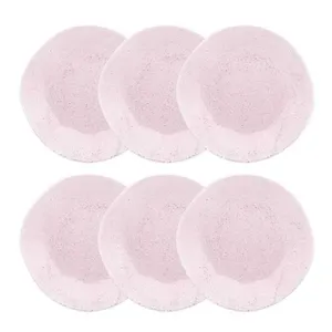 Jogo de 6 Pratos Rasos Oxford Ryo Pink Sand Rosa Claro 27,5cm Porcelana