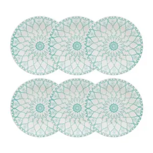 Prato Fundo de Cerâmica Estampa Donna Mandala 22cm 6 Unidades - Biona 091066