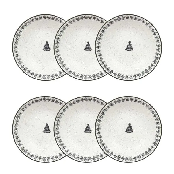 Jogo de 6 Pratos Fundos 20,5 cm Unni Vilarejo de Natal
