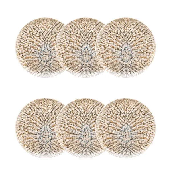 Jogo de 6 Pratos Sobremesa 20 Cm Flat Leopardita