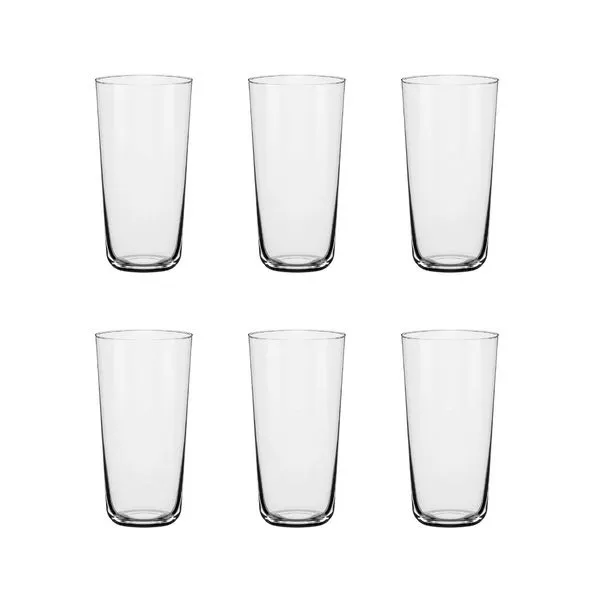 Jogo de 6 Copos de Cristal para Long Drink 450 ml Ginga