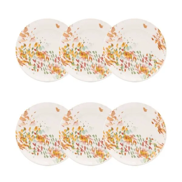 Jogo de 6 Pratos Sobremesa 20 Cm Unni Monet