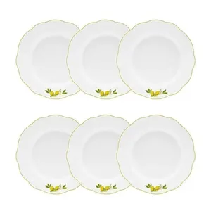 Jogo de 6 Pratos Fundos Oxford Soleil Limoni 24cm Porcelana