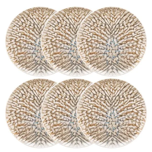 Jogo de 6 Pratos Rasos 26 Cm Flat Leopardita
