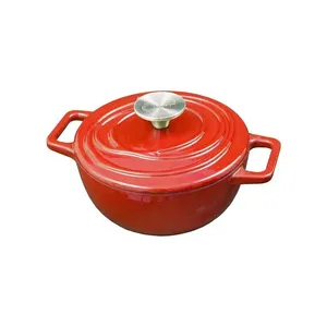 Caçarola de Ferro Fundido Esmaltado Aroma 18 cm Vermelho