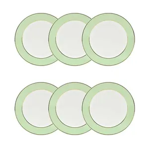 Jogo de 6 Pratos Sobremesa 22 Cm Flamingo Classic Verde