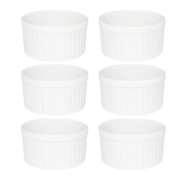 Jogo de 6 Ramequins 10x5 Cm 180 Ml Branco