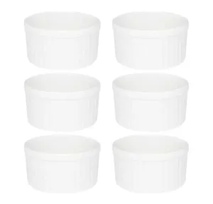 Jogo de 6 Ramequins 10x5 Cm 180 Ml Branco