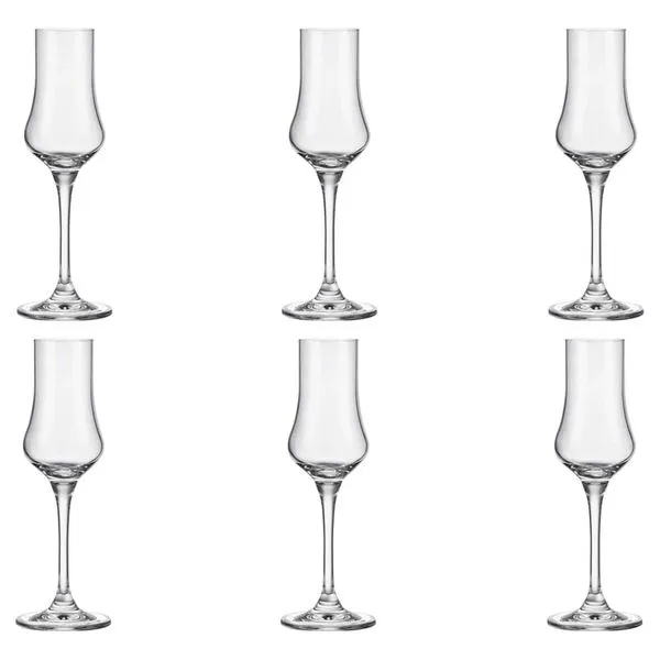 Jogo de 6 Taças de Cristal Para Grappa 100 Ml Classic