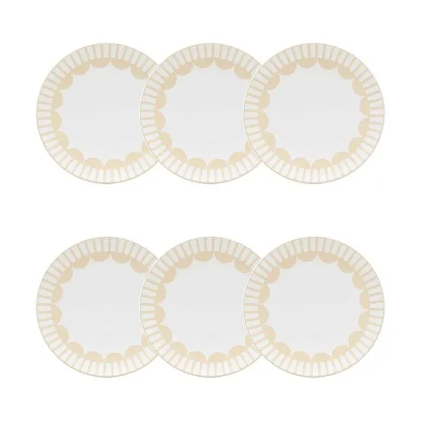 Jogo de 6 Pratos Sobremesa 21 Cm Coup Beige