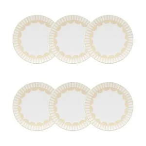 Jogo de 6 Pratos Sobremesa 21 Cm Coup Beige