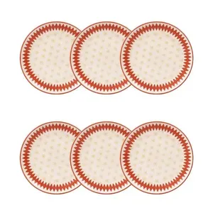 Jogo de 6 Pratos de Sobremesa 20 cm Unni Encanto Natalino