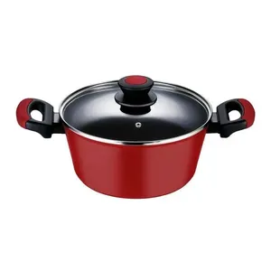 Caçarola Antiaderente Oxford Everyday Vermelha 22cm Alumínio com Tampa