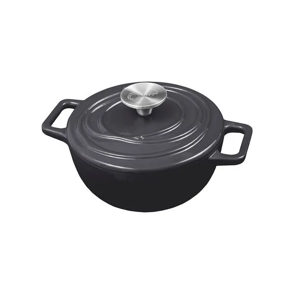 Caçarola de Ferro Fundido Esmaltado Aroma 18 cm Cinza