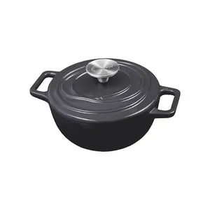 Caçarola de Ferro Fundido Esmaltado Aroma 18 cm Cinza