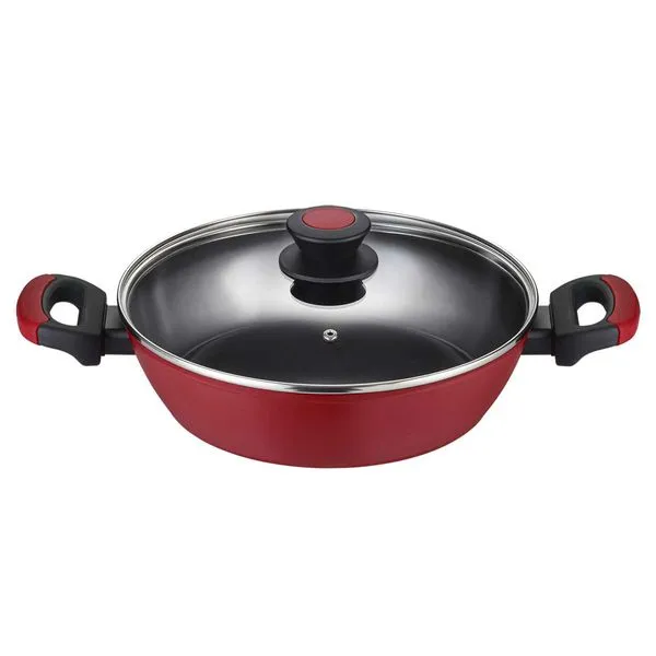 Caçarola Rasa Antiaderente para Indução 28 Cm Everyday Vermelha