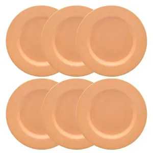 Jogo de 6 Pratos Rasos 28 Cm Flamingo Peach