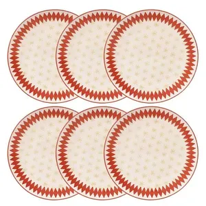 Jogo de 6 Pratos Rasos 26 cm Unni Encanto Natalino