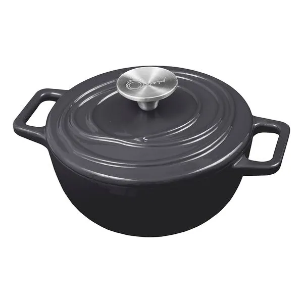 Caçarola de Ferro Fundido Esmaltado Aroma 24 cm Cinza