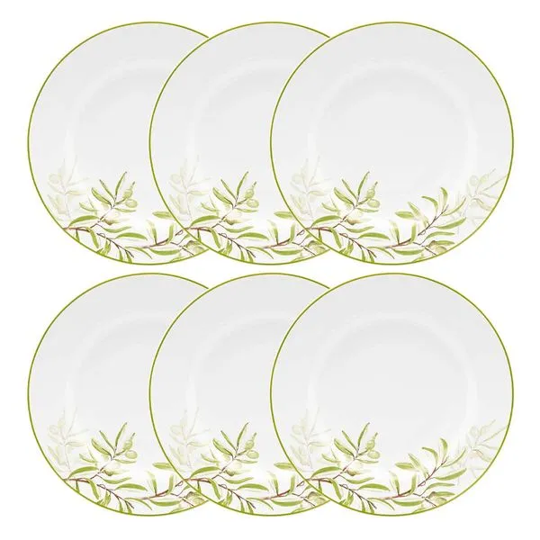 Jogo de 6 Pratos Rasos 28 Cm Flamingo Oliveiras