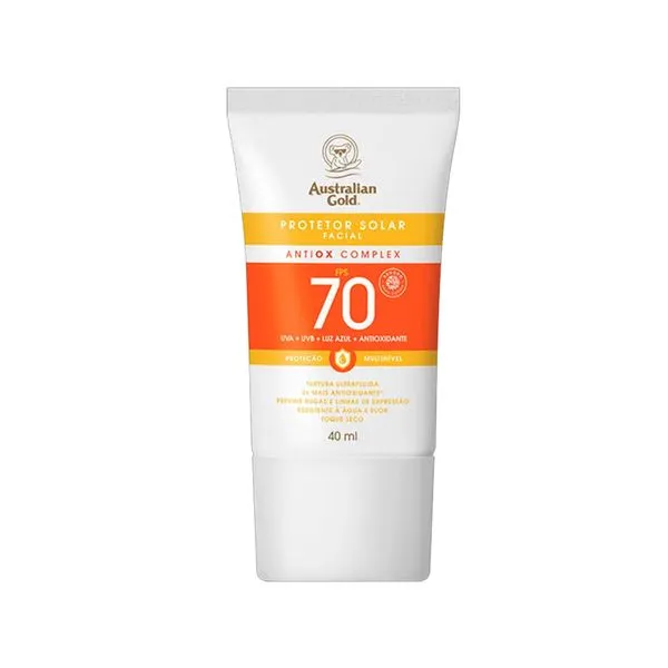 Protetor Solar Facial Australian Gold Antiox Complex Ultrafluido FPS70 - 40ml