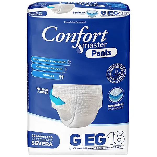 Fralda Geriátrica Confort Master G/EG 16 Unidades