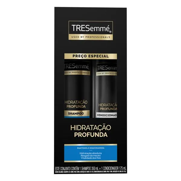 Kit Shampoo TRESemmé Hidratação Profunda 350ml 1 Unidade + Condicionador TRESemmé Hidratação Profunda 175ml 1 Unidade