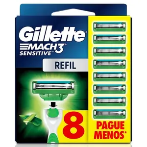 Carga para Aparelho de Barbear Gillette Mach3 Sensitive 8 Unidades