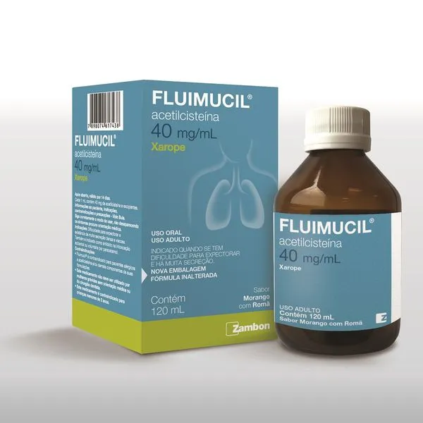 Fluimucil 40mg/ml Morango Romã com Copo Dosador 120ml