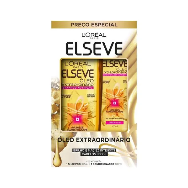 Kit Elseve Shampoo Óleo Extraordinário 375ml + Condicionador 375ml