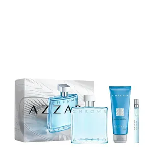 Kit Azzaro Chrome Masculino - Eau de Toilette 100ml - Hair & Body Shampoo 75ml - Miniatura 10ml