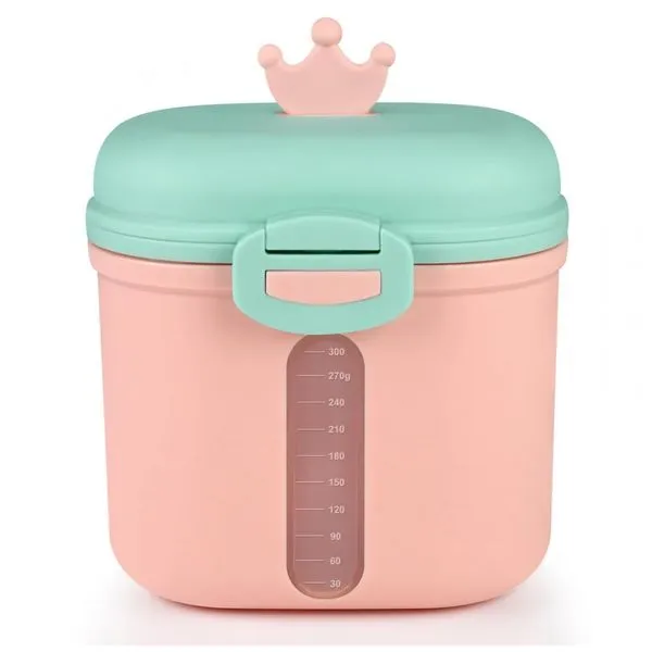 Dispenser Fórmula Bebê Accmor Rosa Portátil com Colher Nivela 360g