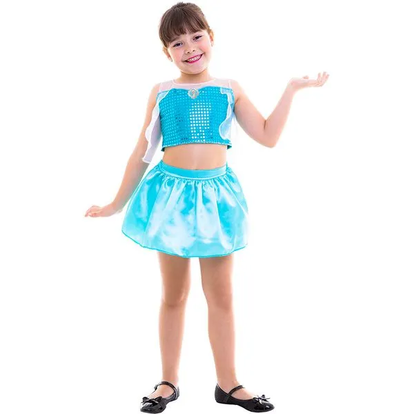 Fantasia Infantil - Cropped - Disney - Frozen - Elsa - Regina Festas - M