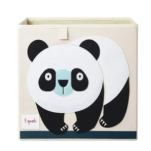 Cesto Organizador 3 Sprouts Quadrado Panda Único