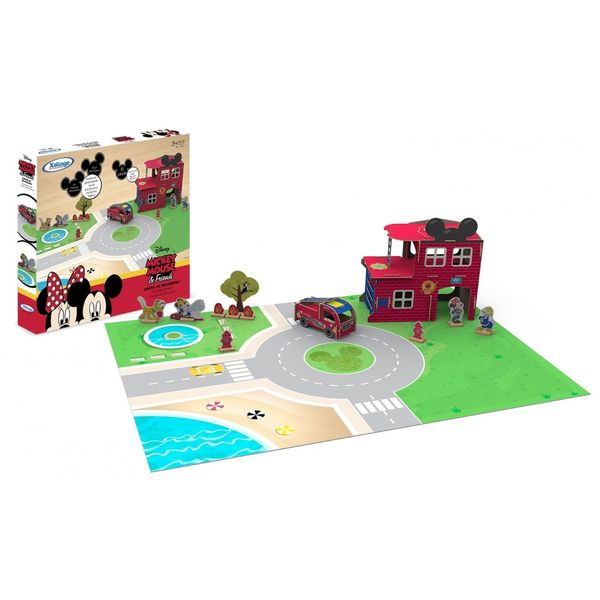 Quebra-Cabeça 43 Peças - Disney - Corpo de Bombeiros do Mickey Mouse - 3D - Xalingo