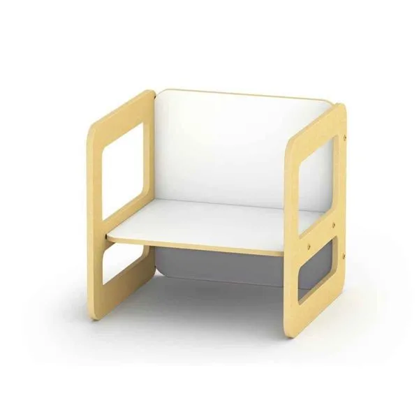 Cadeira Cubo Montessori Em Madeira MDF, Junges, Pode Ser Usada Como Mesinha, Crianças Até 35kg