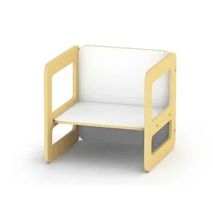 Cadeira Cubo Montessori Em Madeira MDF, Junges, Pode Ser Usada Como Mesinha, Crianças Até 35kg
