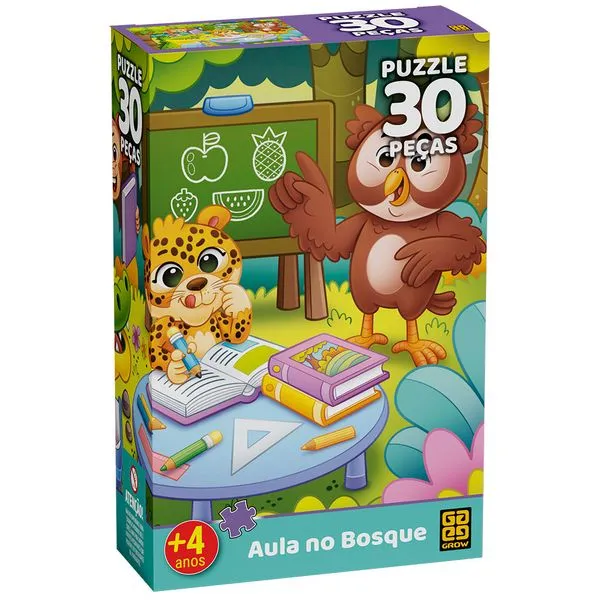 Quebra-Cabeça - Aula no Bosque - 30 Peças - Grow