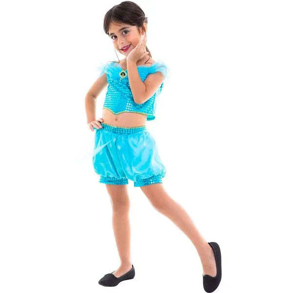 Fantasia Infantil - Cropped - Disney - Princesas - Jasmine - Regina Festas - G