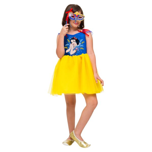 Fantasia Infantil - Princesas Disney - Branca de Neve Mascarade - Regina Festas - P
