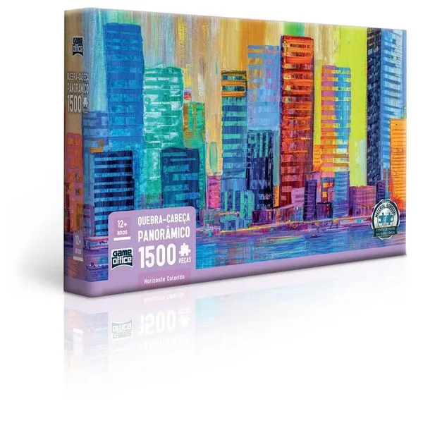 Quebra-Cabeça Panorâmico - Game Office - 1500 Peças - Horizonte Colorido - Toyster