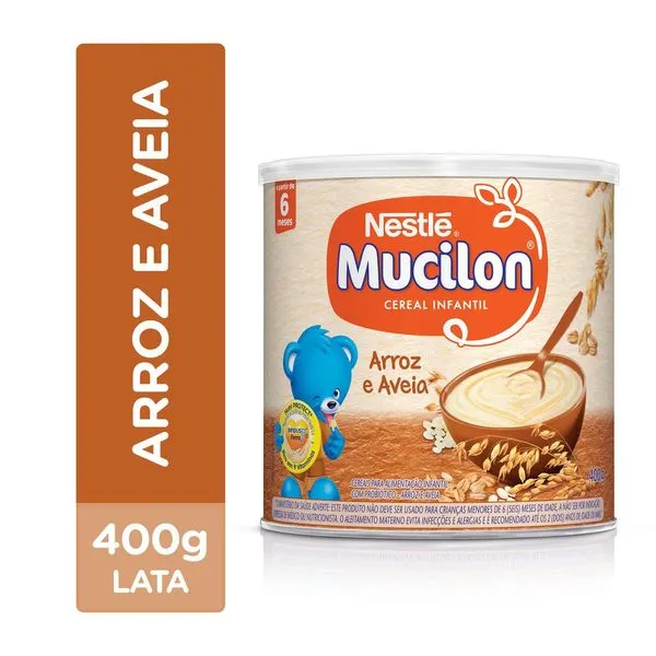Mucilon Cereal Infantil Arroz E Aveia Lata 400G