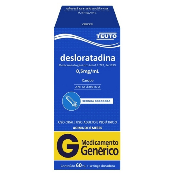 Desloratadina 0,5mg/ml Xarope 60ml Teuto Genérico