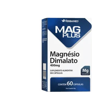 Mag Plus Herbamed Magnesio Dimalato 400mg Caixa 60 Cápsulas