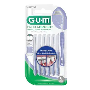 Escova Interdental Gum Proxabrush 0.6mm Ultra Fino Cilíndrico 6 Unidades