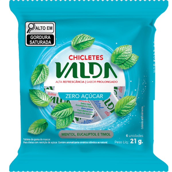 Goma de Mascar Valda Tabletes Diet Sachê 21g