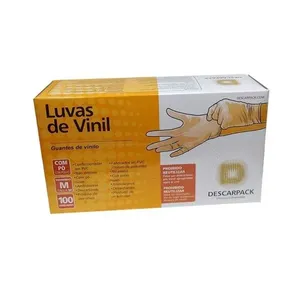 Luva Vinil M com Po com 100 Descarpack