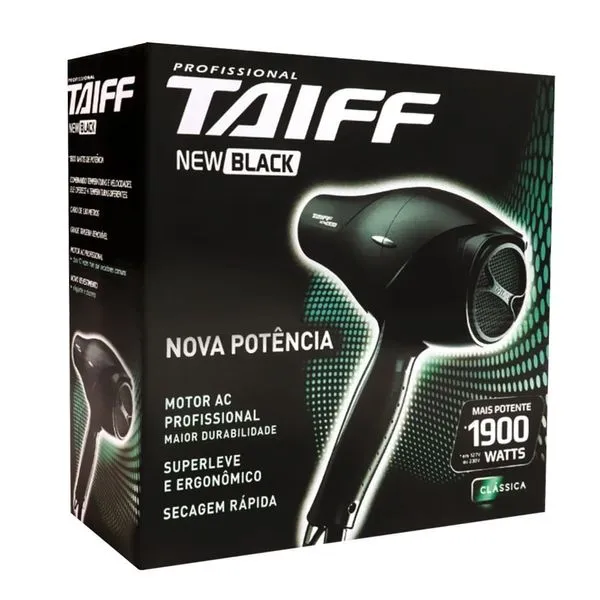 Secador Taiff Profissional 1900w New Black Voltagen 220v
